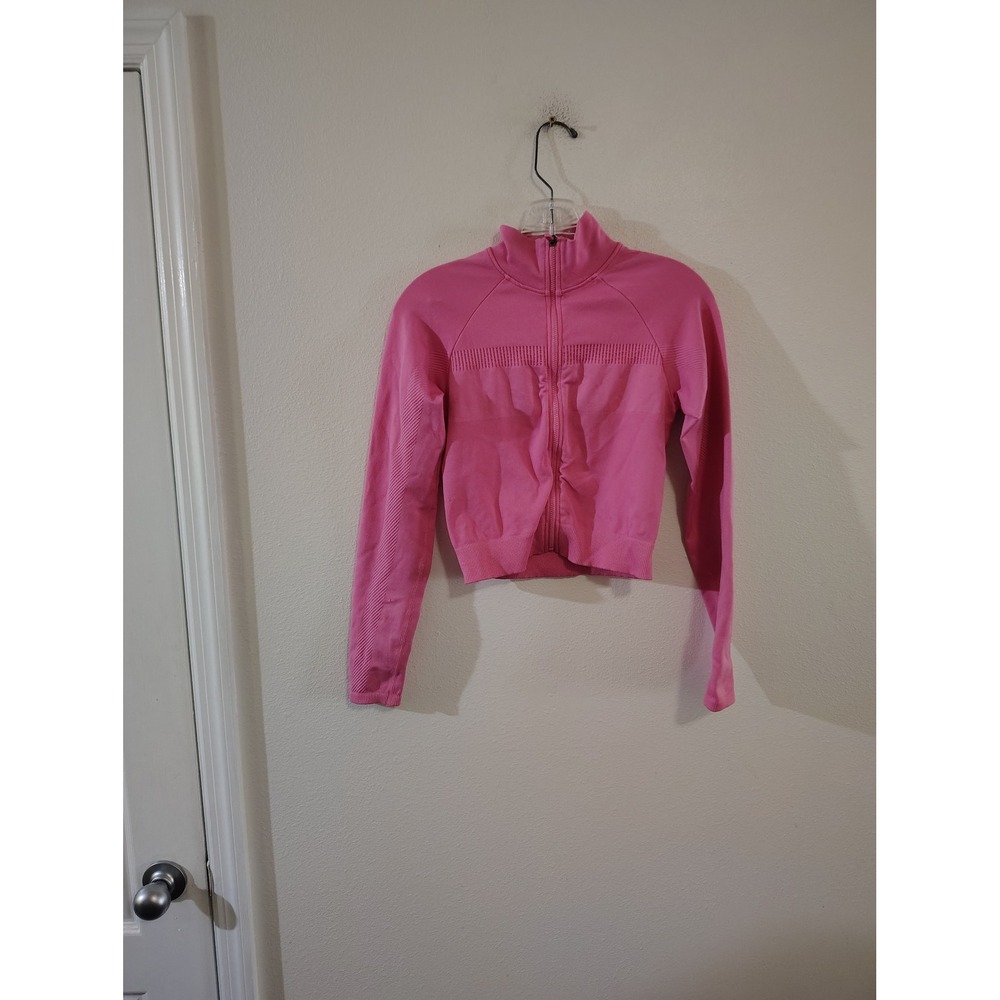 Fabletics Pink Seamless Full Zip Cropped Activewear Jacket Small ST2149470-7524